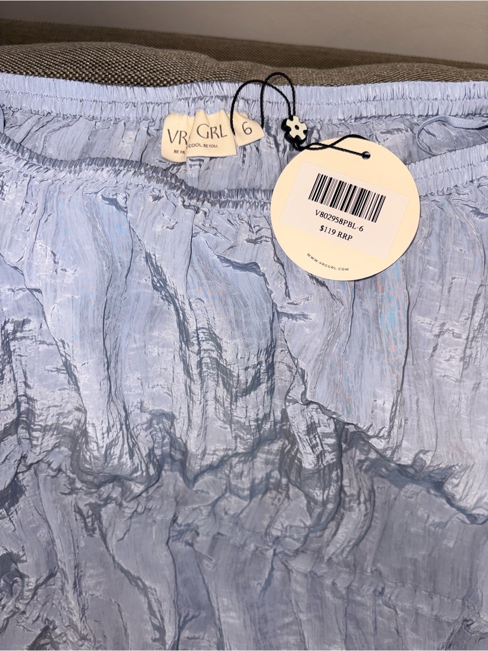 Light Blue Maxi Skirt with Side Ties - Picture 5 of 6